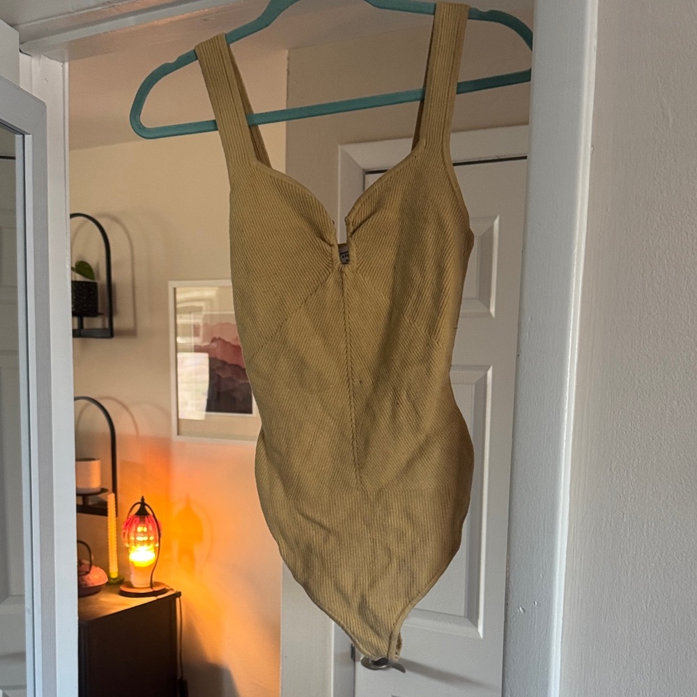 Tan Ribbed Bodysuit